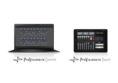 Close-up view of ProVisionaire Control and ProVisionaire Touch showing DM3 Series is compatible with a variety of external controls