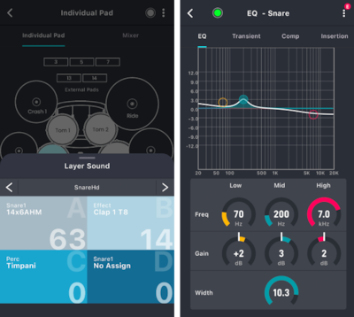 Layer sound screem, Parametric EQ screen