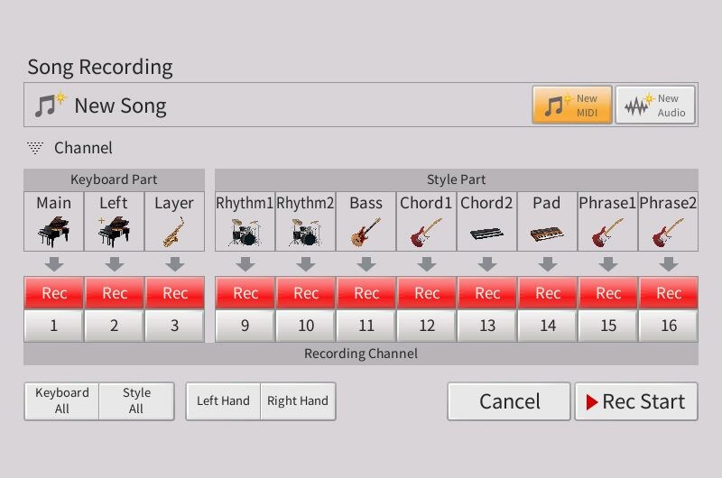 MULTI-TRACK SONG RECORDER