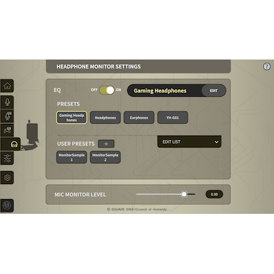 Yamaha ZG Controller - Headphone Monitor Settings