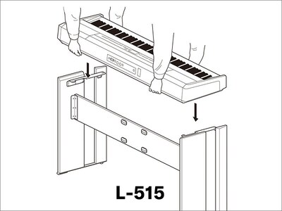 A diagram showing two people setting the P-525 on the optional stand