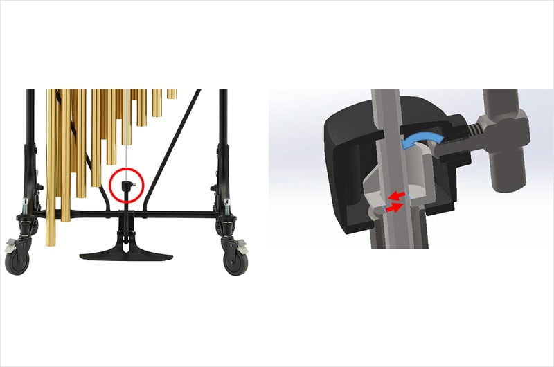 Close-up of Damper Rod Clamp System & Diagram