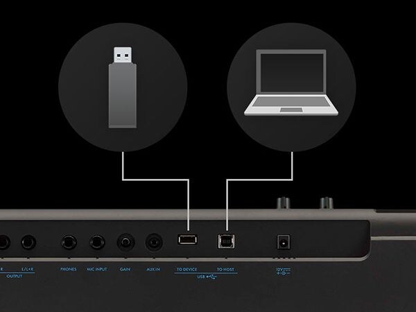 Diagram of USB and Laptop connectivity