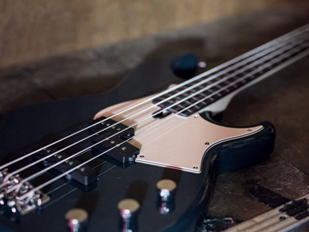 Close-up of BB 4-string body