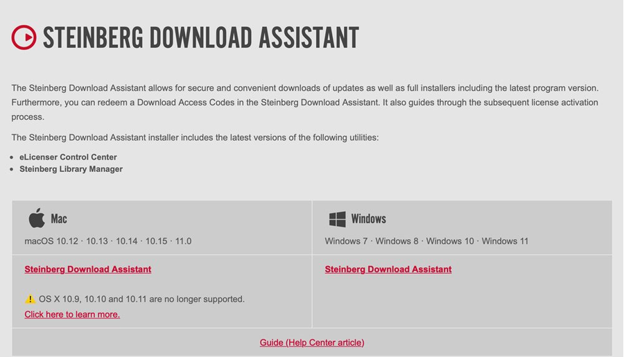 Steinberg Download Assistant