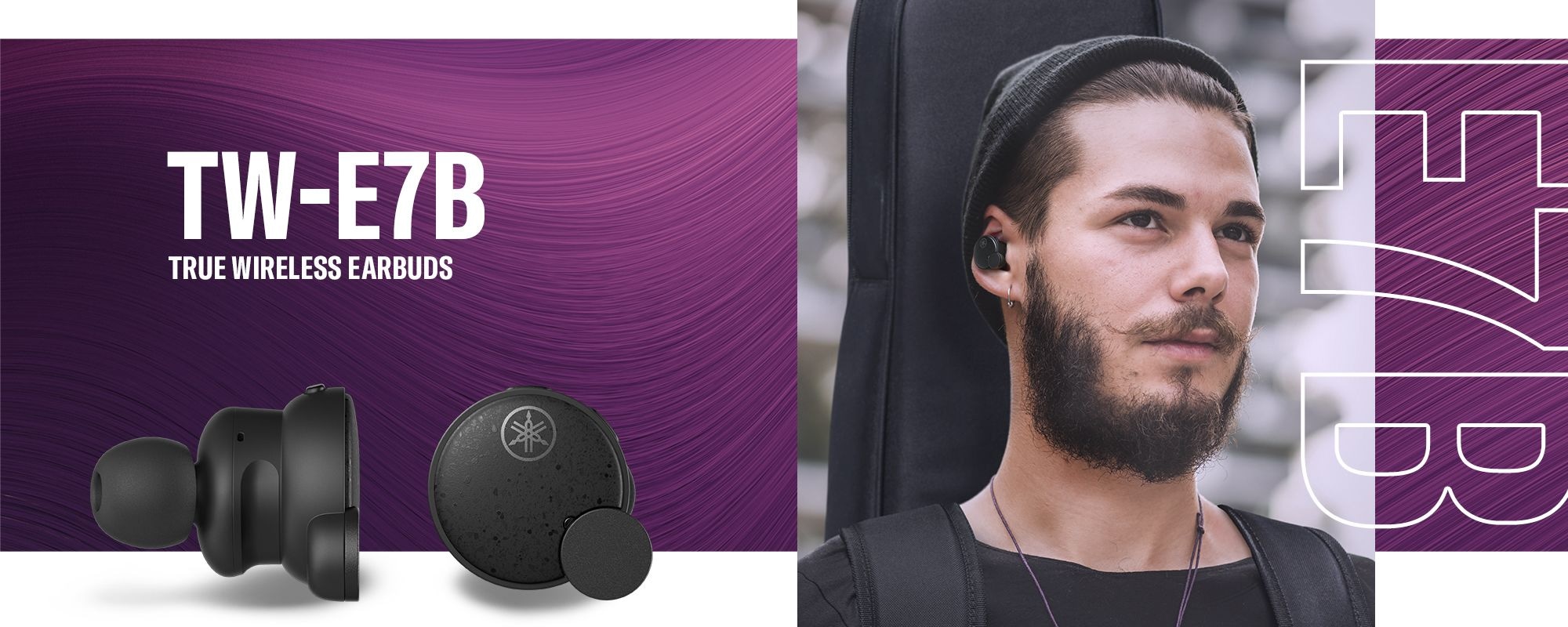 Yamaha TW-E7B True Wireless Earbuds Header Image - Desktop