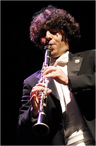 Close-up of Emil Emil Khudyev playing Clarinet